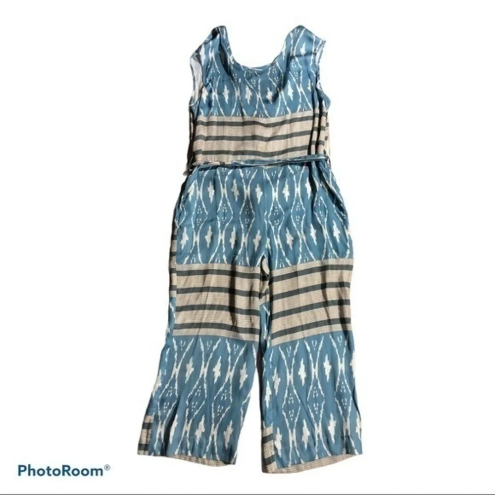 Chaser silky ikat cropped Jumpsuit romper medium - Picture 3 of 8